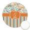 Orange Blue Swirls & Stripes Printed Cookie Topper - 2.5" (Personalized)