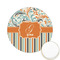 Orange Blue Swirls & Stripes Printed Cookie Topper - 2.15" (Personalized)