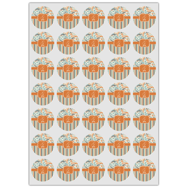 Orange Blue Swirls & Stripes Icing Circle - XSmall - Set of 35