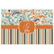 Orange Blue Swirls & Stripes Indoor / Outdoor Rug - 4'x6' - Front Flat