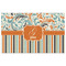 Orange Blue Swirls & Stripes Indoor / Outdoor Rug - 5'x8' - Front Flat