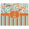 Orange Blue Swirls & Stripes Indoor / Outdoor Rug - 8'x10' - Front Flat