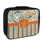 Orange Blue Swirls & Stripes Insulated Lunch Bag (Personalized)