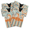Orange Blue Swirls & Stripes Jersey Bottle Cooler - Set of 4 (Personalized)