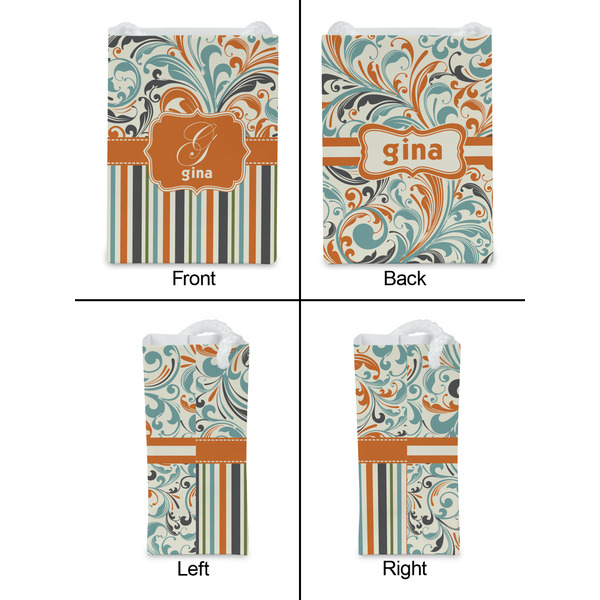 Orange Blue Swirls & Stripes Jewelry Gift Bag - Matte - Approval