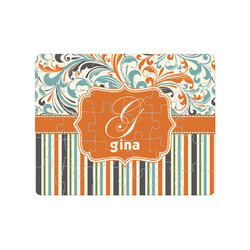 Orange Blue Swirls & Stripes Jigsaw Puzzles (Personalized)