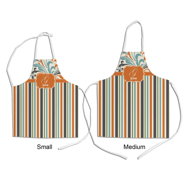 Orange Blue Swirls & Stripes Kid's Aprons - Comparison