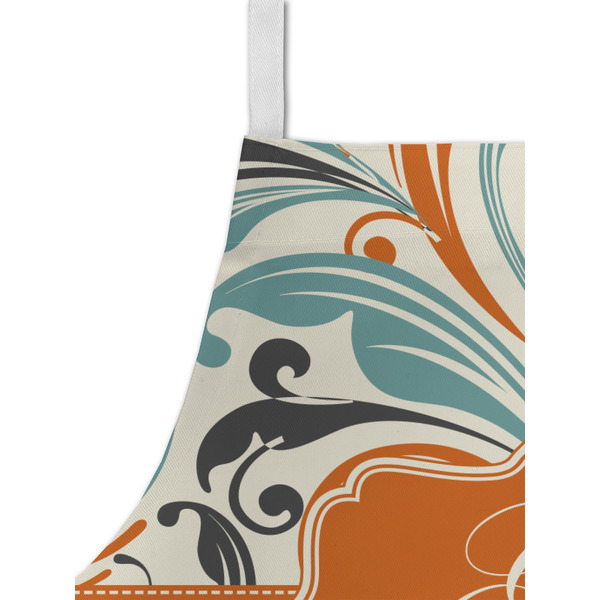 Orange Blue Swirls & Stripes Kid's Aprons - Detail