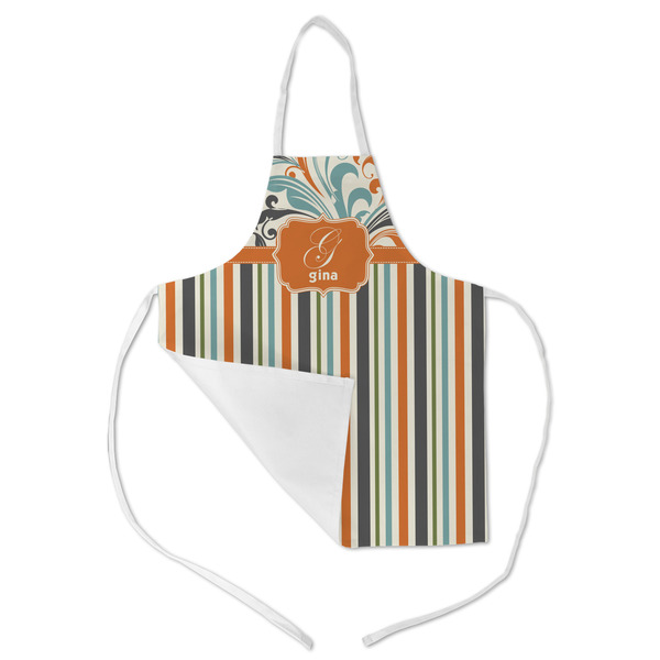 Orange Blue Swirls & Stripes Kid's Aprons - Medium - Main (med/lrg)