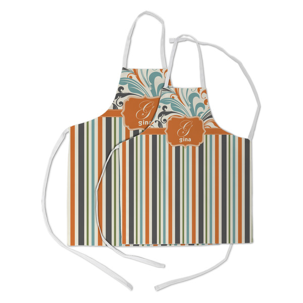 Orange Blue Swirls & Stripes Kid's Aprons - Parent - Main