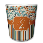 Orange Blue Swirls & Stripes Plastic Tumbler 6oz (Personalized)