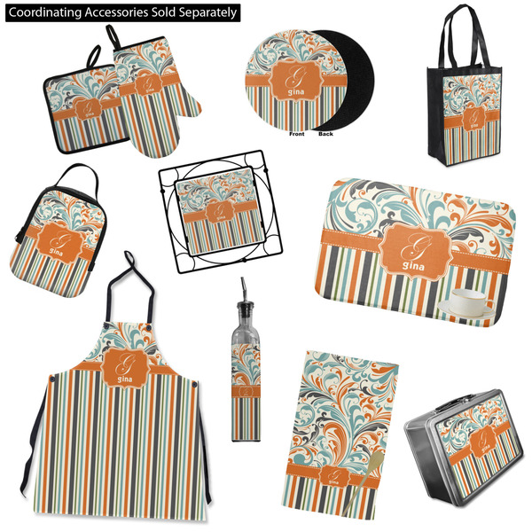 Orange Blue Swirls & Stripes Kitchen Accessories & Decor