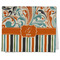Orange Blue Swirls & Stripes Kitchen Towel - Poly Cotton - Folded Half