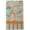 Orange Blue Swirls & Stripes Kitchen Towel - Poly Cotton - Full Front