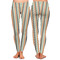 Orange Blue Swirls & Stripes Ladies Leggings - Front and Back