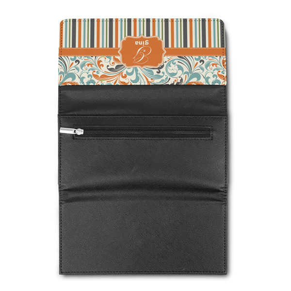 Orange Blue Swirls & Stripes Ladies Wallet  (Personalized Opt)