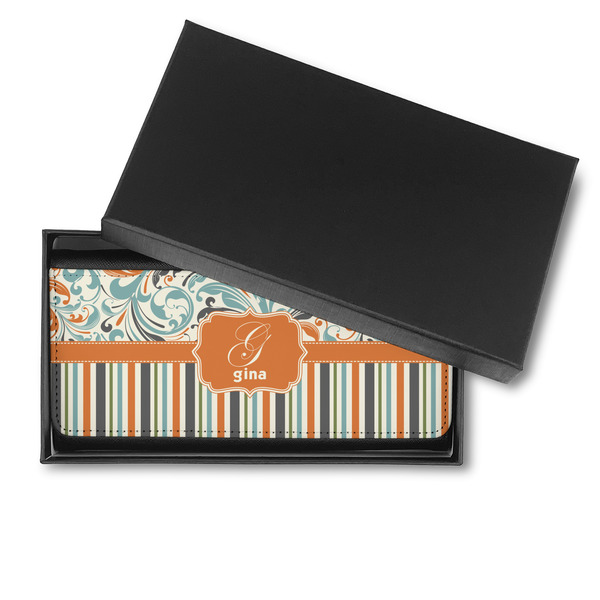 Orange Blue Swirls & Stripes Ladies Wallet - in box