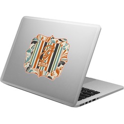 Orange Blue Swirls & Stripes Laptop Decal (Personalized)