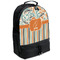 Orange Blue Swirls & Stripes Large Backpack - Black - Angled View