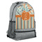 Orange Blue Swirls & Stripes Large Backpack - Gray - Angled View