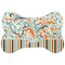 Orange Blue Swirls & Stripes Bone Shaped Dog Food Mat (Personalized)