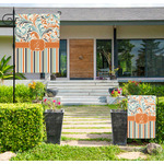 Orange Blue Swirls & Stripes Large Garden Flag - Single Sided (Personalized)