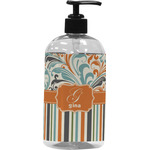 Orange Blue Swirls & Stripes Plastic Soap / Lotion Dispenser (Personalized)