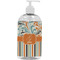 Orange Blue Swirls & Stripes Plastic Soap / Lotion Dispenser (16 oz - Large - White) (Personalized)