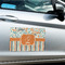 Orange Blue Swirls & Stripes Large Rectangle Car Magnets- In Context