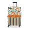 Orange Blue Swirls & Stripes Suitcase - 28" Large - Checked w/ Name and Initial