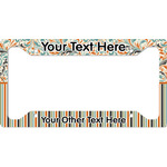 Orange Blue Swirls & Stripes License Plate Frame (Personalized)