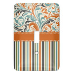 Orange Blue Swirls & Stripes Light Switch Cover (Single Toggle)