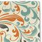 Orange Blue Swirls & Stripes Linen Placemat - DETAIL