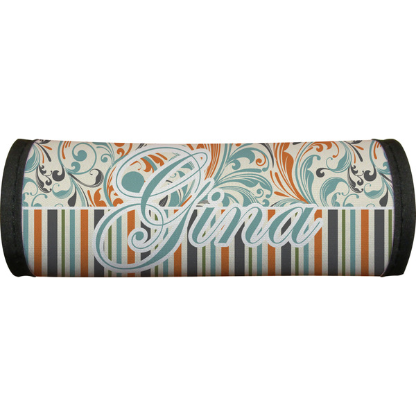 Orange Blue Swirls & Stripes Luggage Handle Wrap