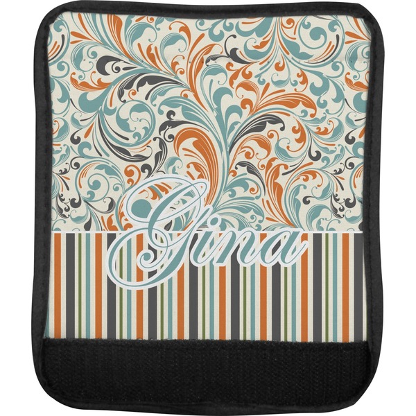 Orange Blue Swirls & Stripes Luggage Handle Wrap (Approval)