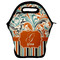 Orange Blue Swirls & Stripes Lunch Bag - Front