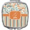 Orange Blue Swirls & Stripes Compact Makeup Mirror (Personalized)
