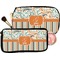 Orange Blue Swirls & Stripes Makeup / Cosmetic Bag (Personalized)