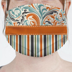 Orange Blue Swirls & Stripes Face Mask Cover