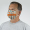 Orange Blue Swirls & Stripes Mask - Quarter View on Guy