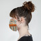 Orange Blue Swirls & Stripes Mask - Side View on Girl