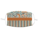Orange Blue Swirls & Stripes Adult Cloth Face Mask - XLarge