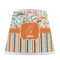 Orange Blue Swirls & Stripes Poly Film Empire Lampshade - Front View