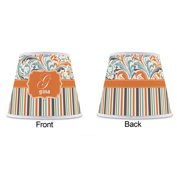 Orange Blue Swirls & Stripes Poly Film Empire Lampshade - Approval
