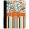 Orange Blue Swirls & Stripes Medium Padfolio - FRONT