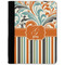 Orange Blue Swirls & Stripes Notebook Padfolio - Medium w/ Name and Initial