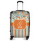Orange Blue Swirls & Stripes Suitcase - 24" Medium - Checked (Personalized)