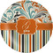 Orange Blue Swirls & Stripes Melamine Plate (Personalized)