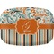 Orange Blue Swirls & Stripes Melamine Platter (Personalized)