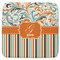 Orange Blue Swirls & Stripes Memory Foam Bath Mat 48 X 48